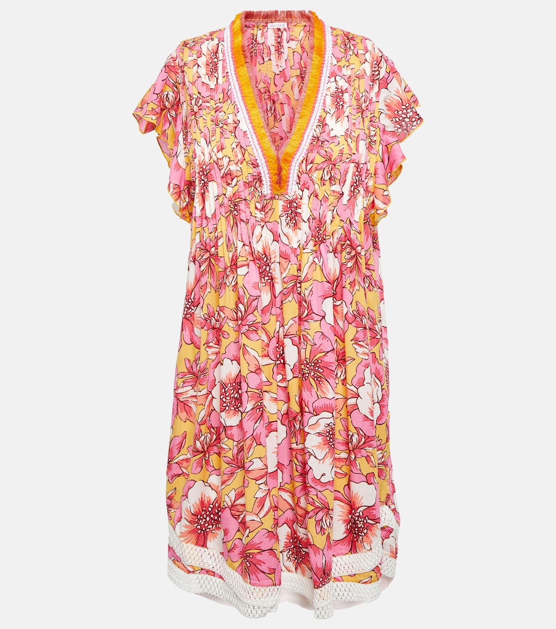 Мини-платье Sasha с цветочным принтом POUPETTE ST BARTH, разноцветный цена и фото