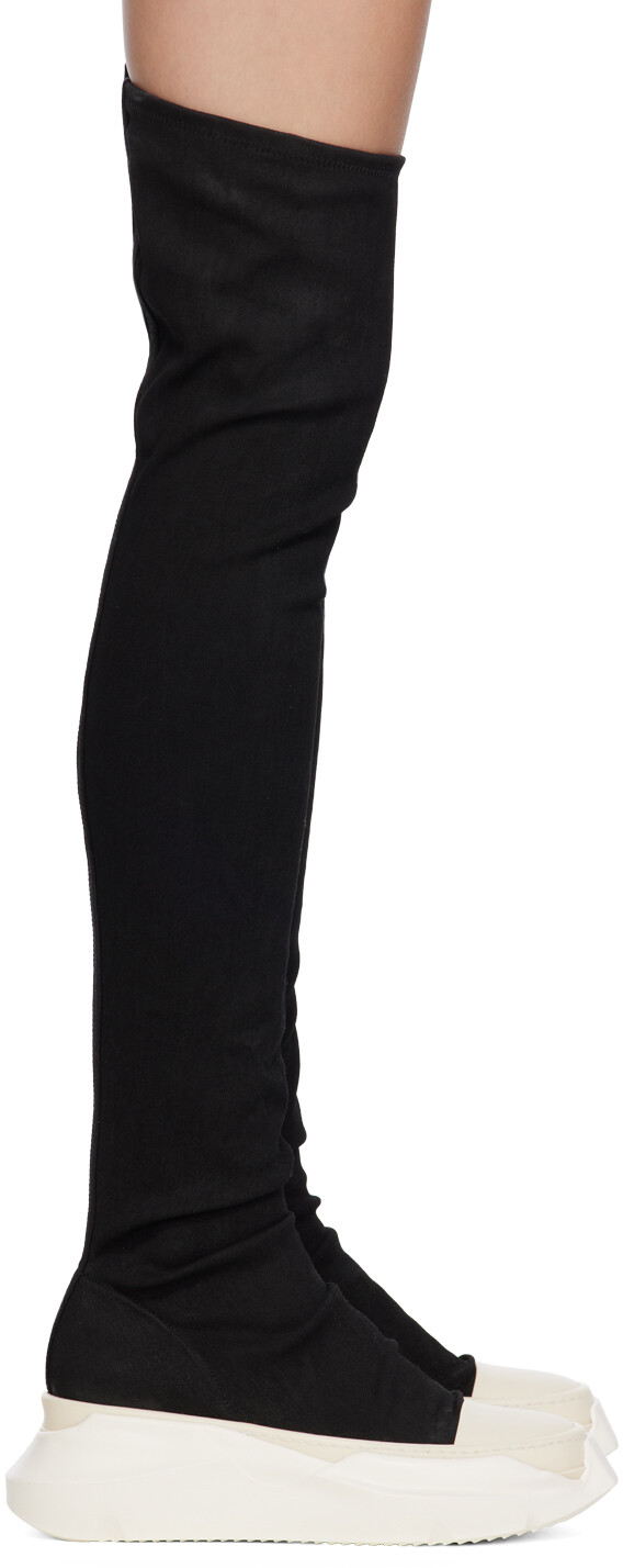 

Черные сапоги с абстрактными чулками Rick Owens DRKSHDW