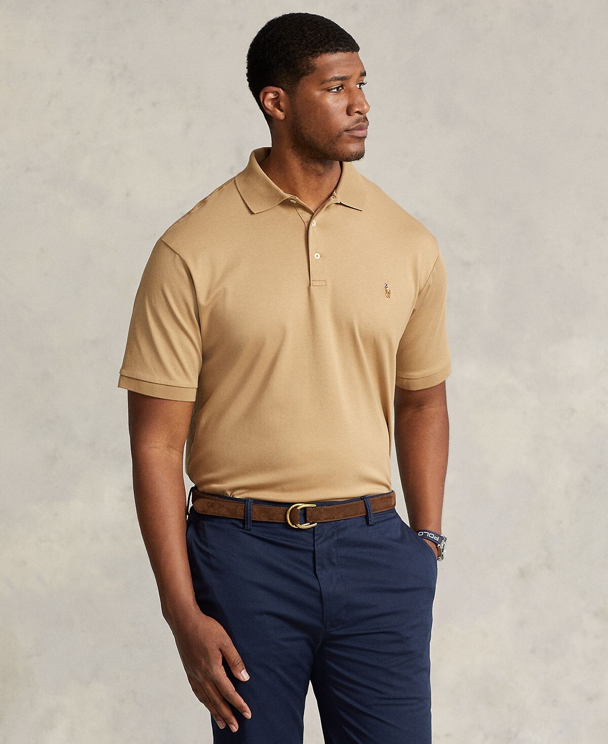 

Мужская рубашка-поло из мягкого хлопка больших и высоких размеров Polo Ralph Lauren