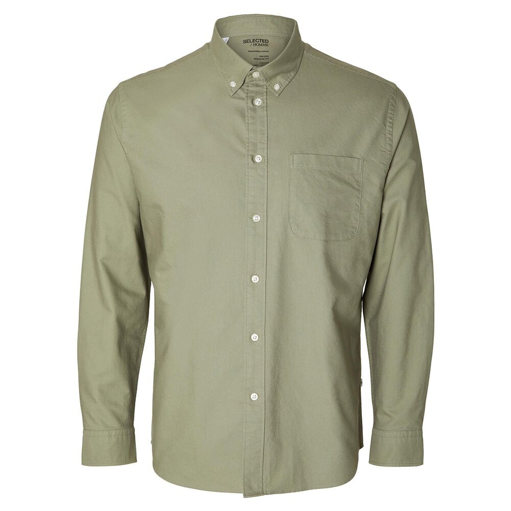

Рубашка с длинным рукавом Selected Regrick Oxford Flex, зеленый