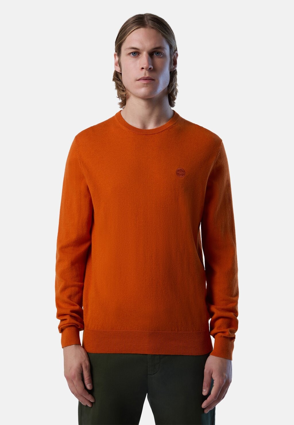 

Свитер Mit Rundhalsausschnitt Und Logo North Sails, цвет orange