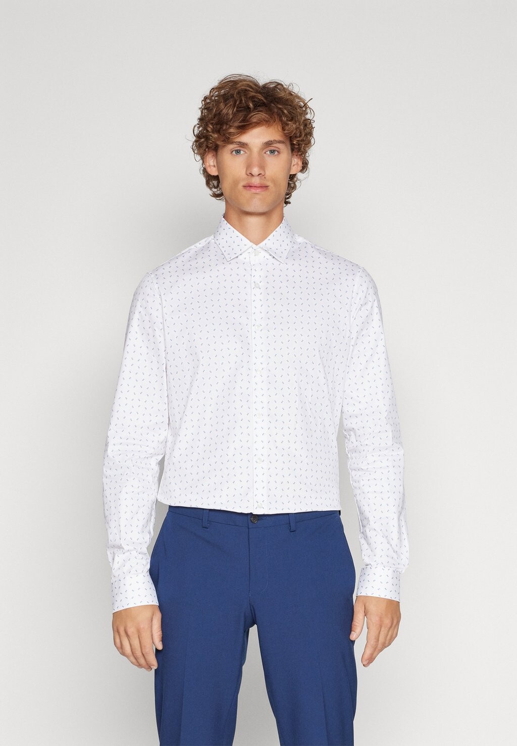 

Классическая рубашка Twill Print Shirt Calvin Klein Tailored, цвет bright white