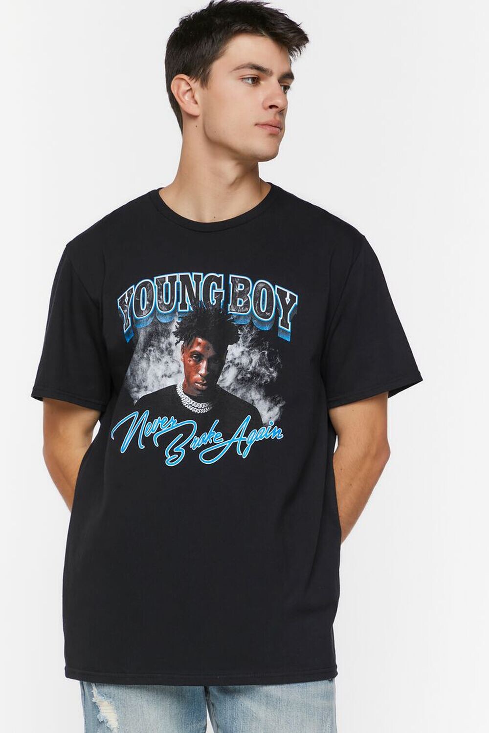 

Футболка с рисунком NBA Youngboy Forever 21, черный