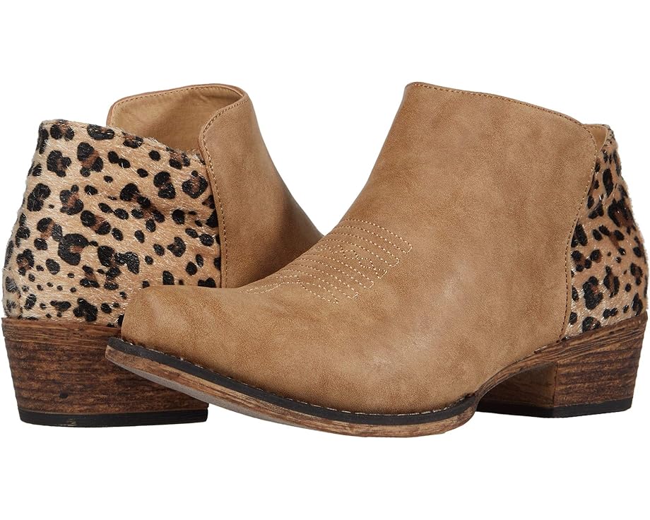 Ботинки Roper Sedona, цвет Tan Faux Leather Vamp/Leopard Print Heel