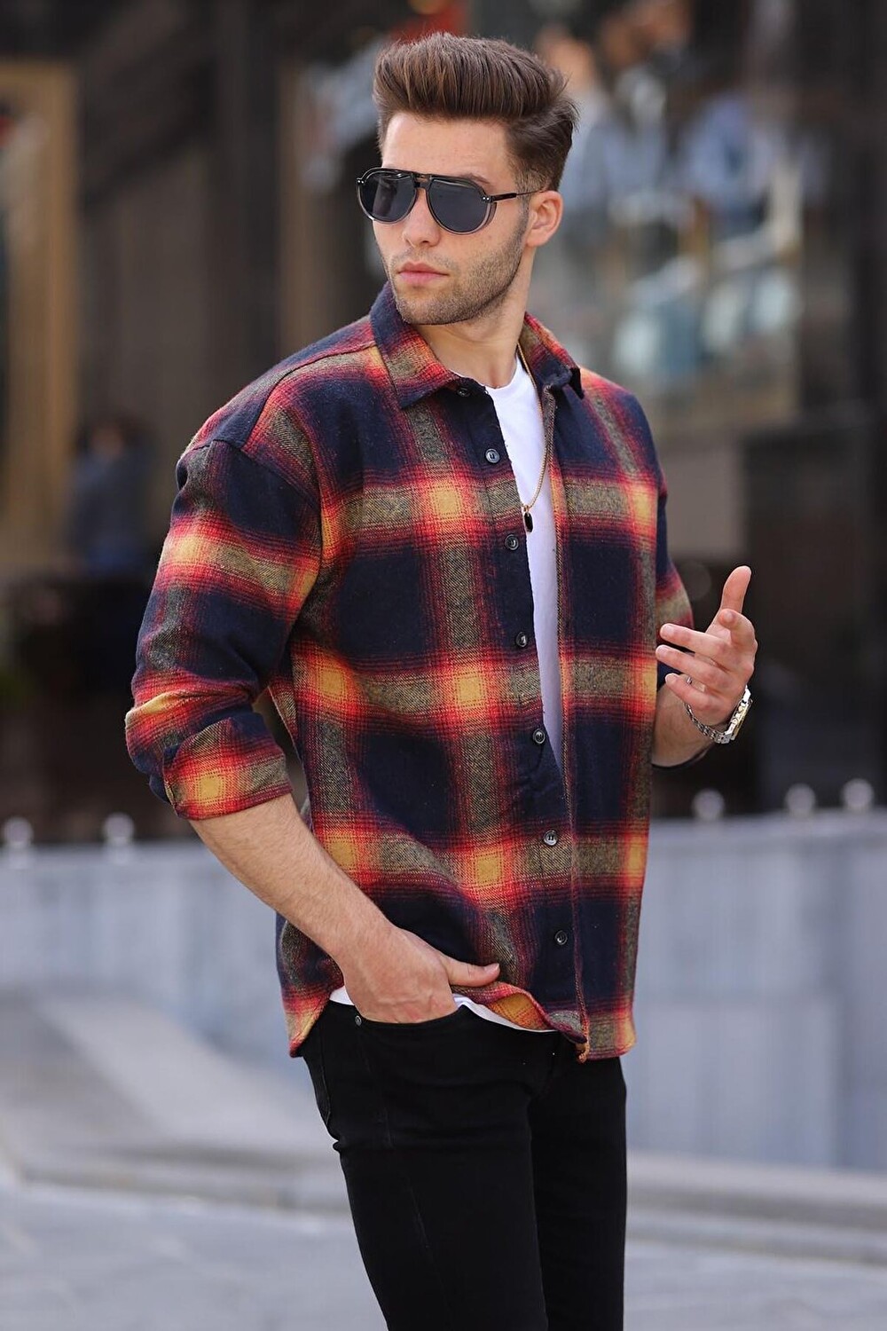 

Темно-синяя рубашка Lumberjack Regular Fit 5558 MADMEXT