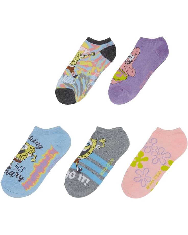 

Носки High Point Design 5-Pack No Show Recycled Yarn Spongebob, серый