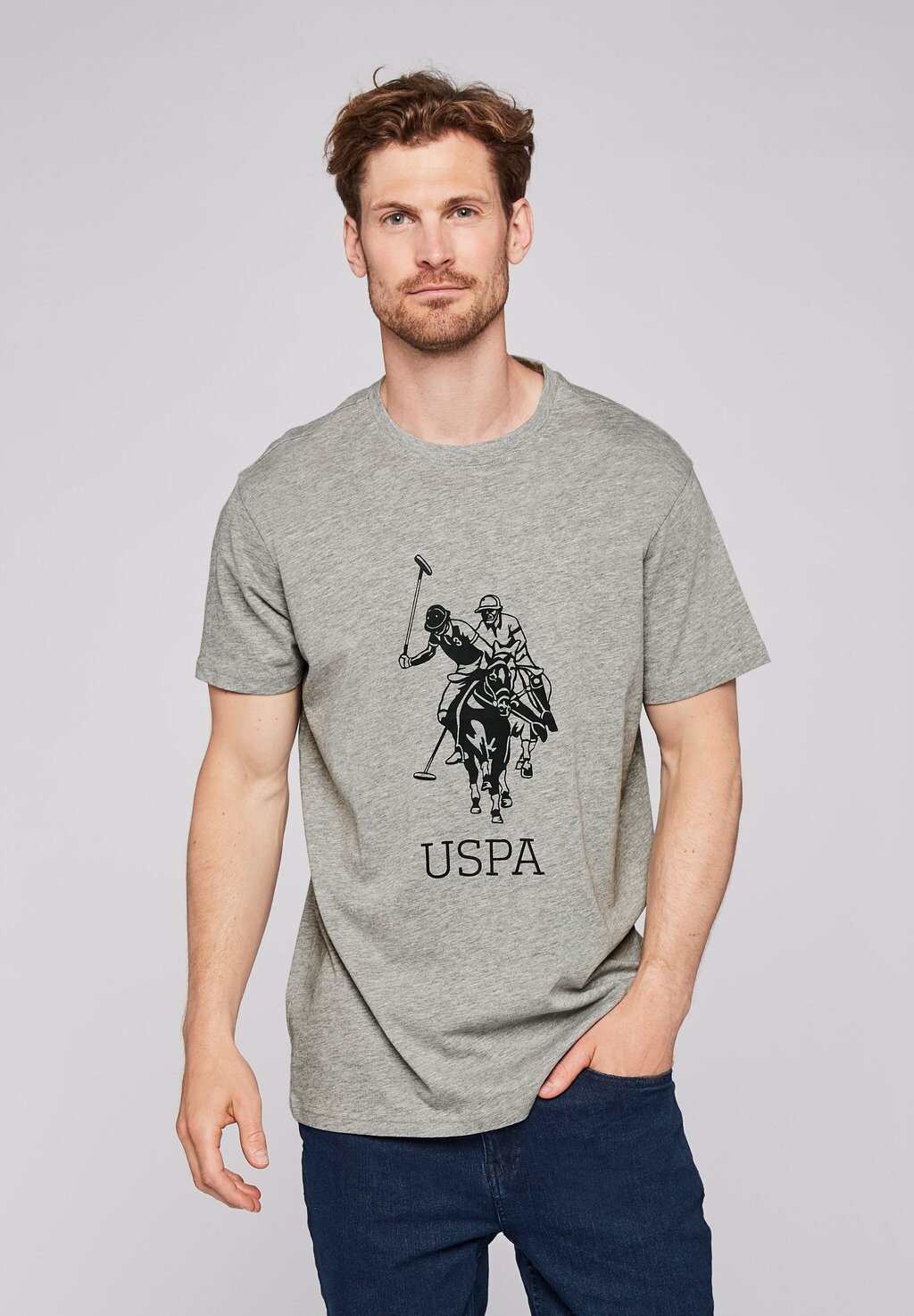 

Футболка с принтом U.S. Polo Assn., серый