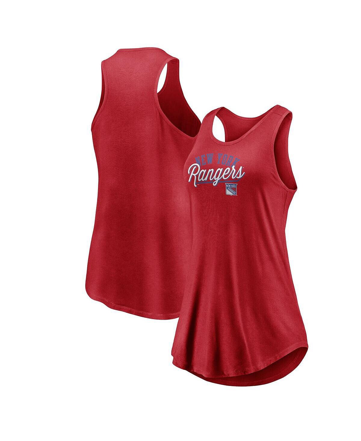 

Женская фирменная красная майка New York Rangers Simplicity Swing Racerback с овальным вырезом на бретельках Fanatics, красный