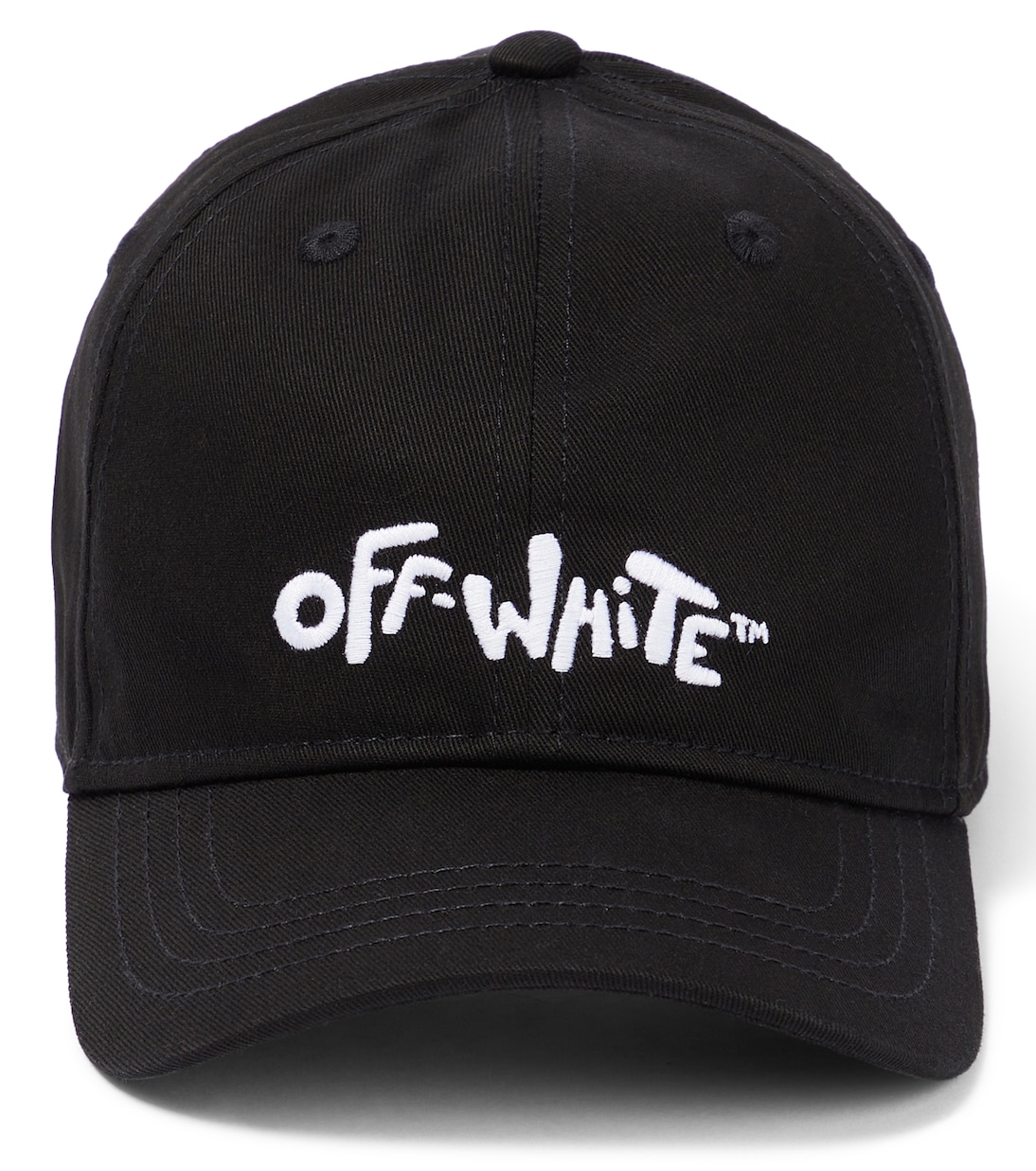 Хлопковая кепка с логотипом Off-White Kids, черный хлопковая футболка с логотипом off white белый