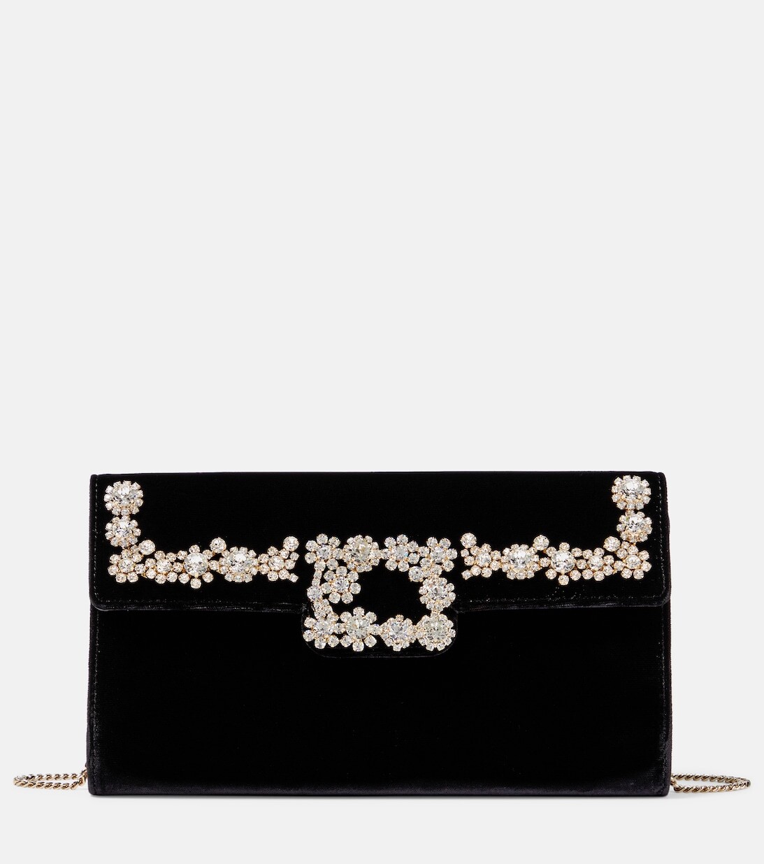 

Бархатный клатч с короной Roger Vivier, черный