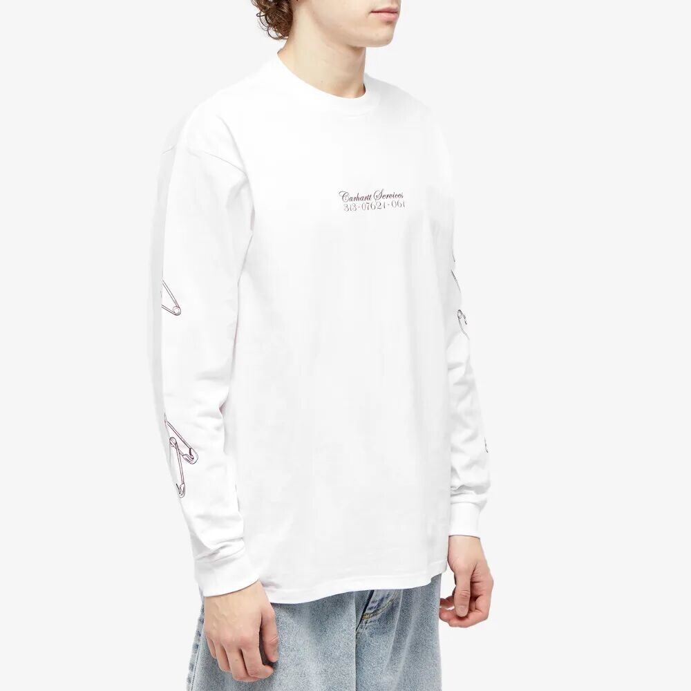 

Carhartt WIP Футболка с английской булавкой и длинными рукавами, белый