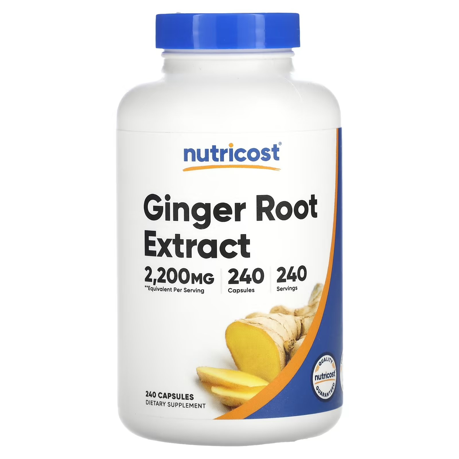 Экстракт корня имбиря Nutricost, 2200 мг, 240 капсул