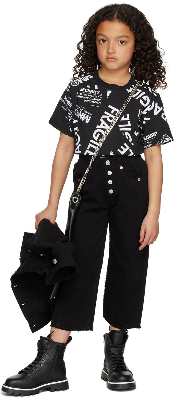 

Детские Черные Спортивные Штаны Джинсы Черные MM6 Maison Margiela