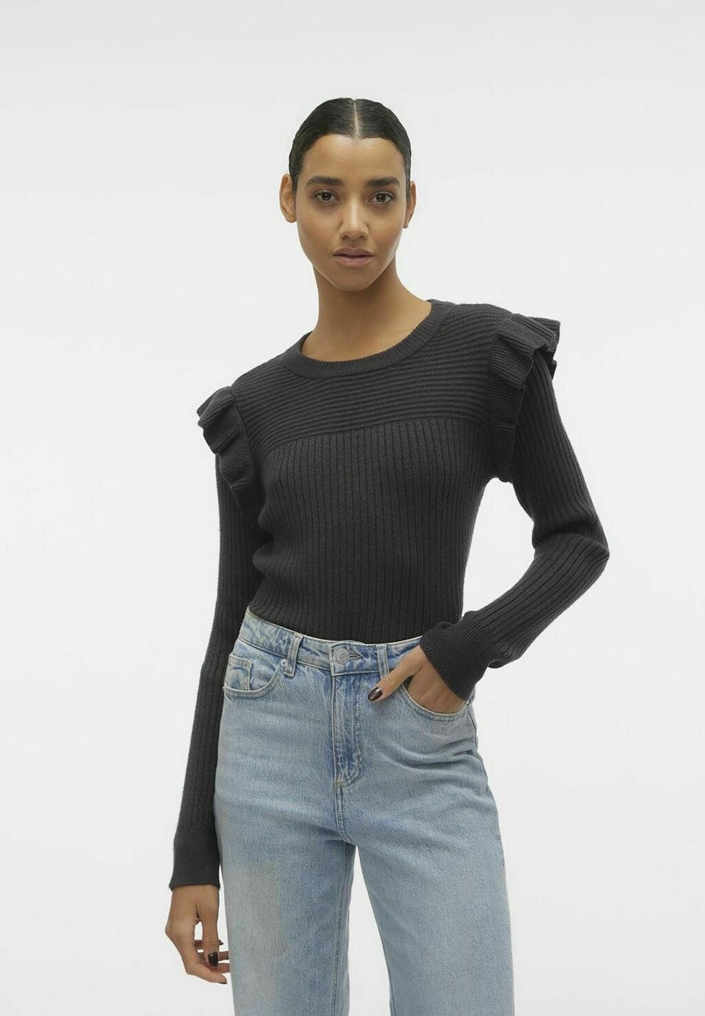 

Свитшот Vero Moda СТРИКПУЛОВЕР, цвет dark grey melange