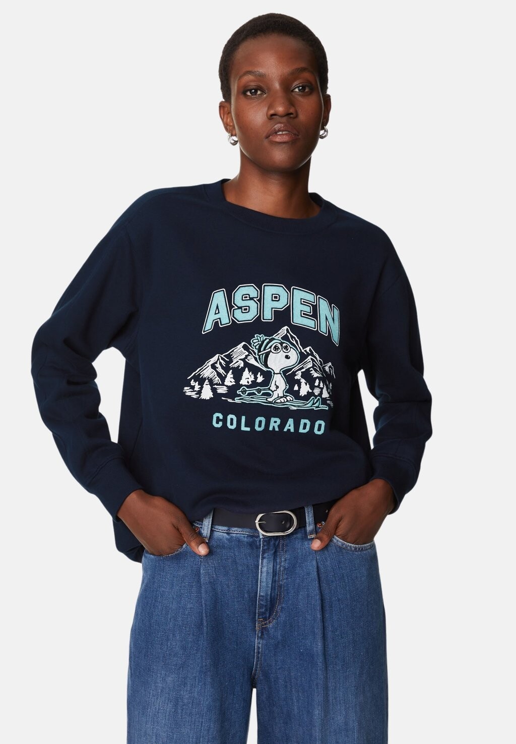 

Толстовка Cotton Rich Snoopy Slogan Marks & Spencer, цвет navy mix