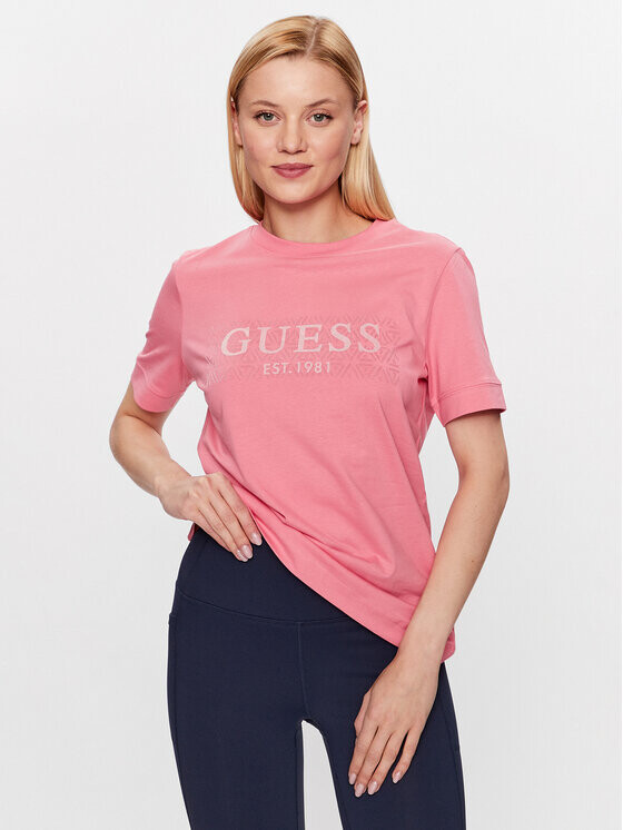 

Футболка узкого кроя Guess, розовый