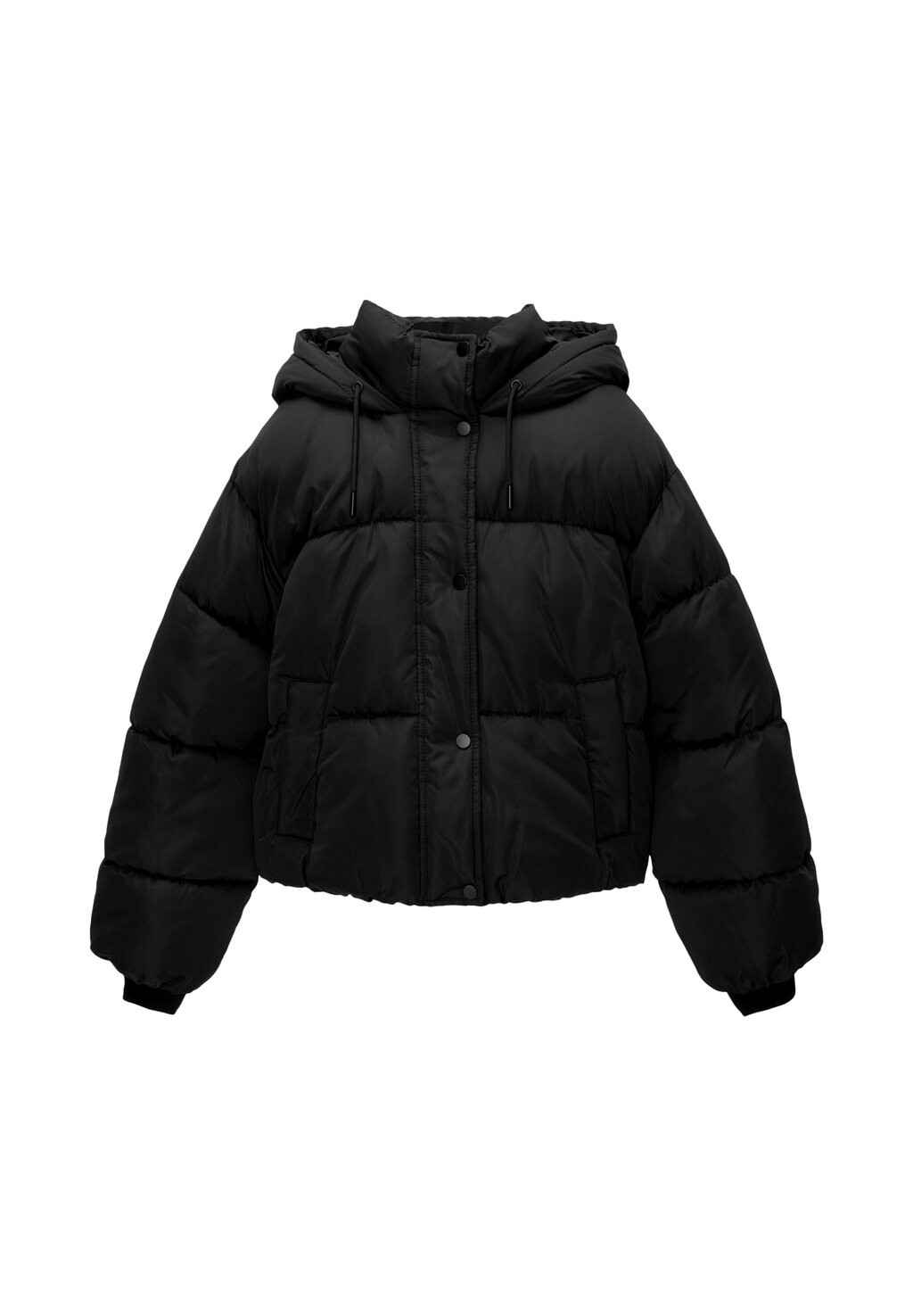 

Зимняя куртка HOODED PUFFER PULL&BEAR, черный