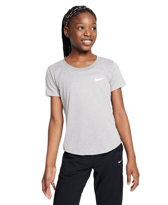 

Футболка для тренировок Dri-FIT для девочек Nike, серый