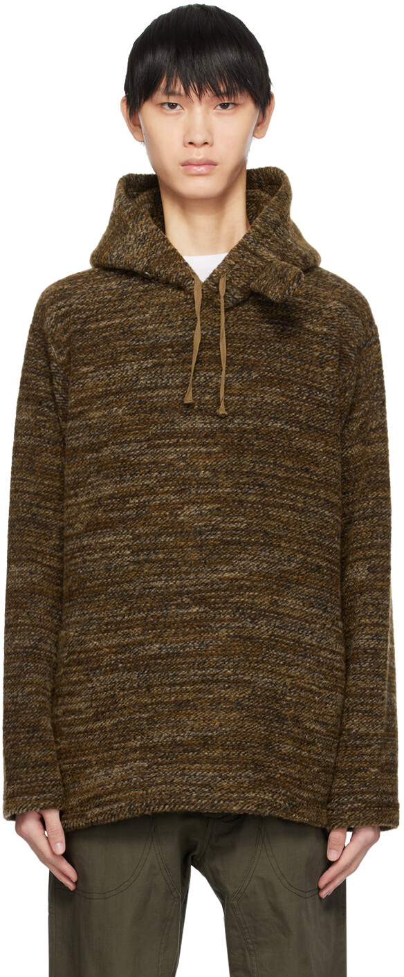 

Коричневый худи на шнурке Engineered Garments