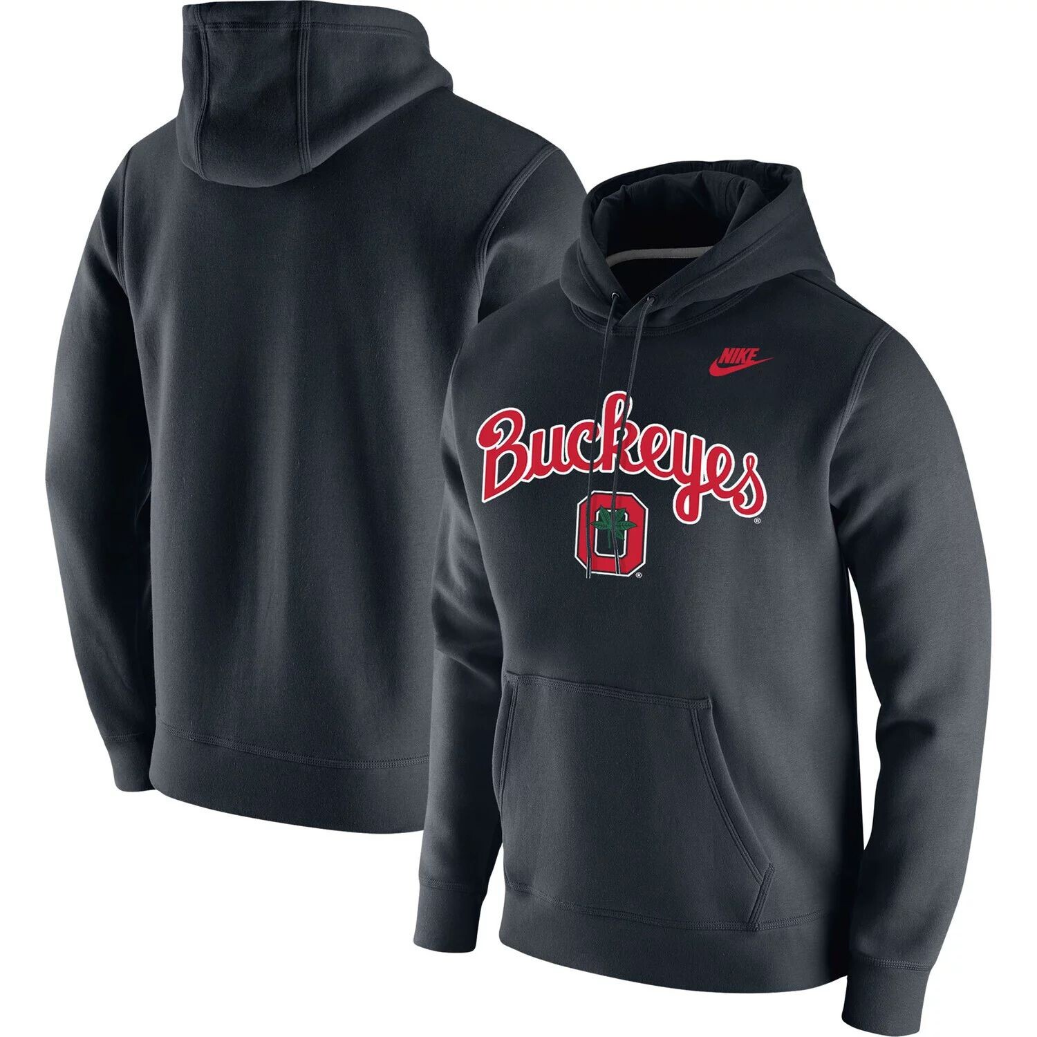 

Мужской черный пуловер с капюшоном и надписью Ohio State Buckeyes Script Vintage School Logo Nike