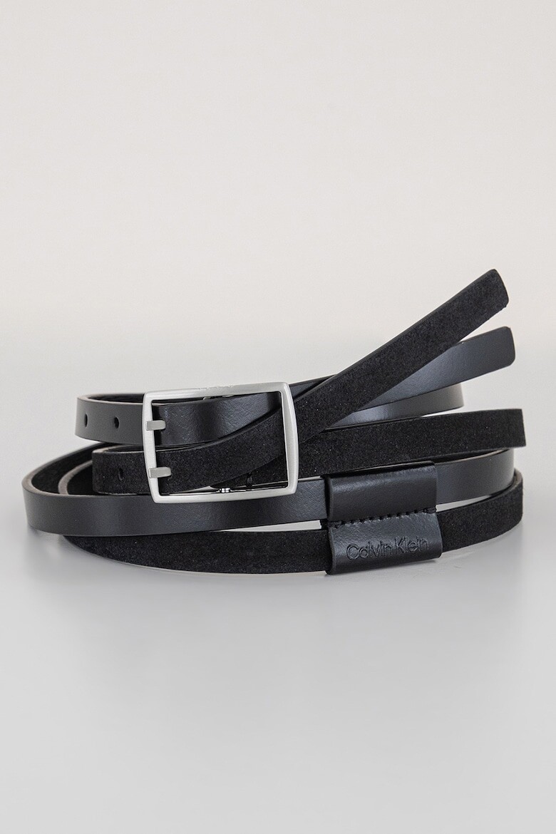 

Двойной кожаный ремень Calvin Klein, черный