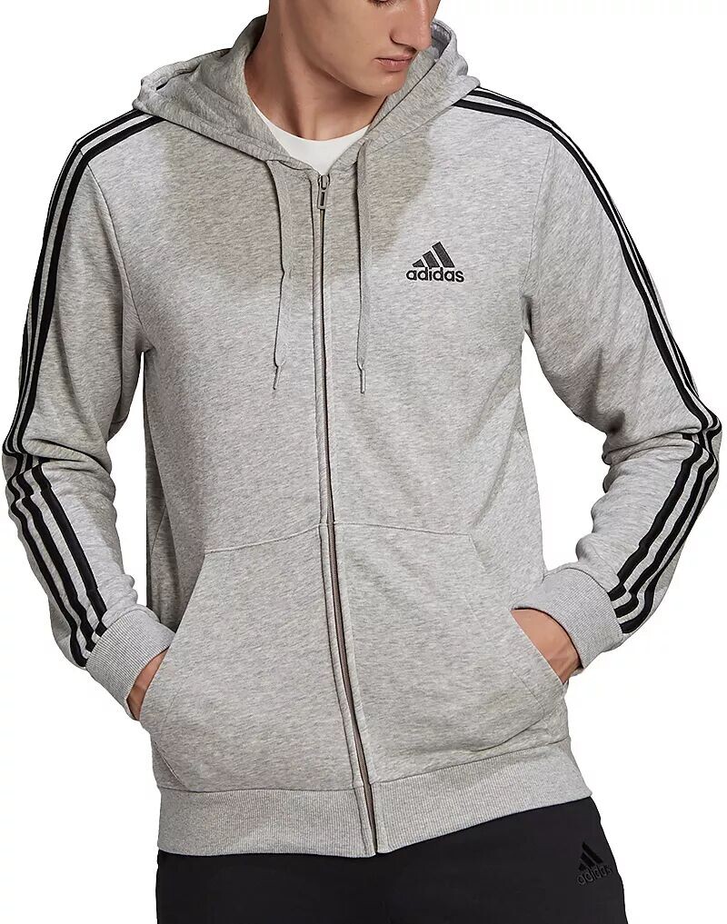 

Мужская толстовка с молнией и тремя полосками Adidas Essentials French Terry