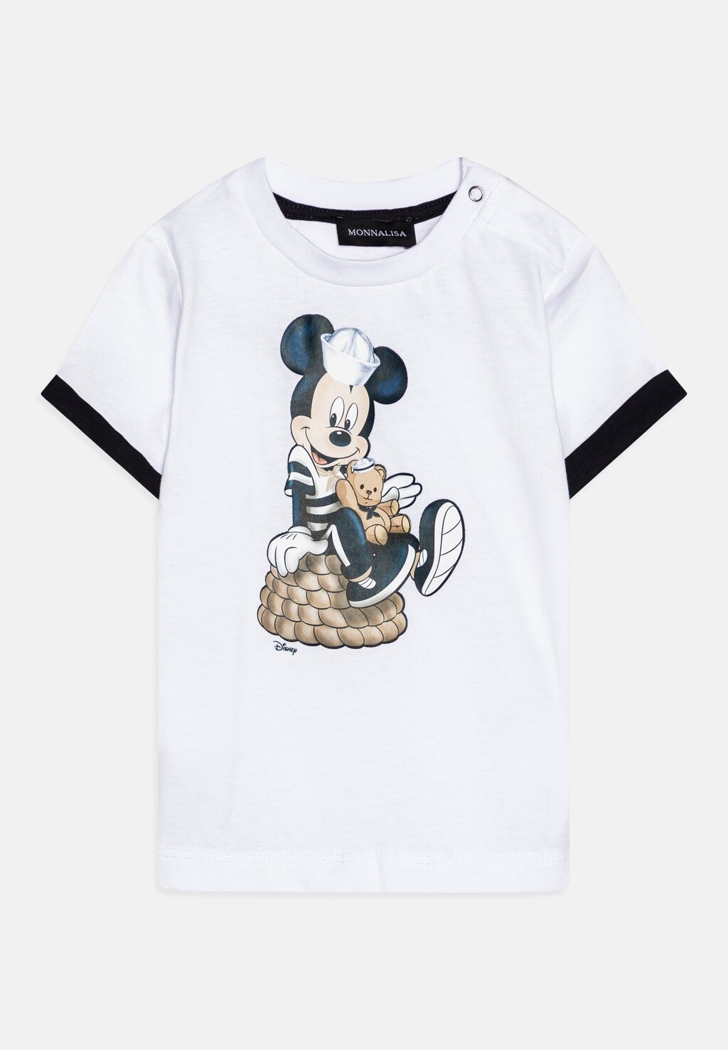 

Футболка с принтом DISNEY MICKEY MOUSE RISVOLTINI FERMO Monnalisa, цвет white/blue