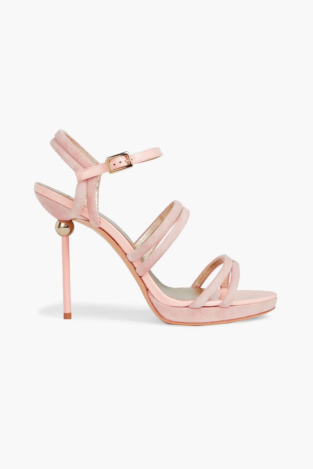 

Босоножки на платформе из лакированной кожи с отделкой из замши ROGER VIVIER, розовый