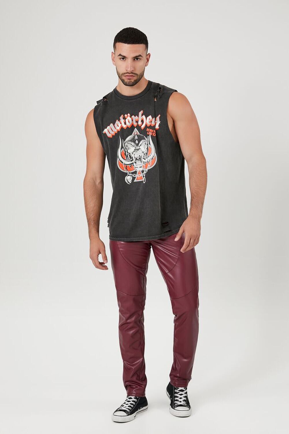 

Узкие брюки из искусственной кожи Forever 21, бордовый, Красный
