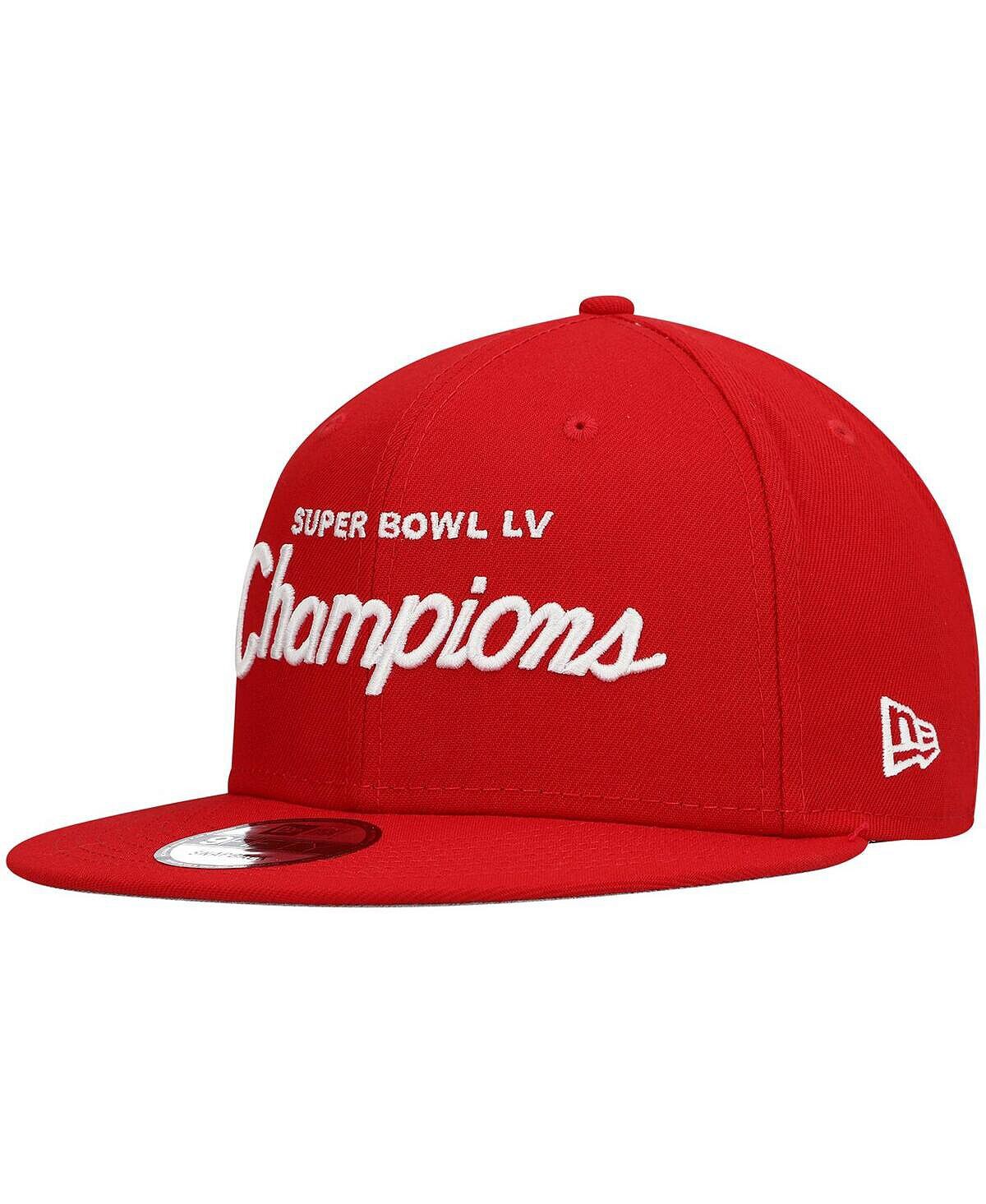 

Мужская красная бейсболка Tampa Bay Buccaneers Super Bowl LV Champions Retro Script 9FIFTY Snapback New Era