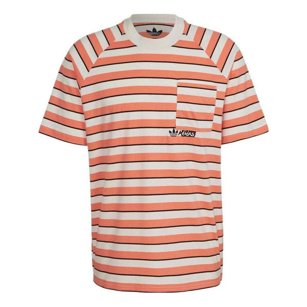 Футболка adidas originals Pocket Stripe Round Neck Short Sleeve Orange, оранжевый