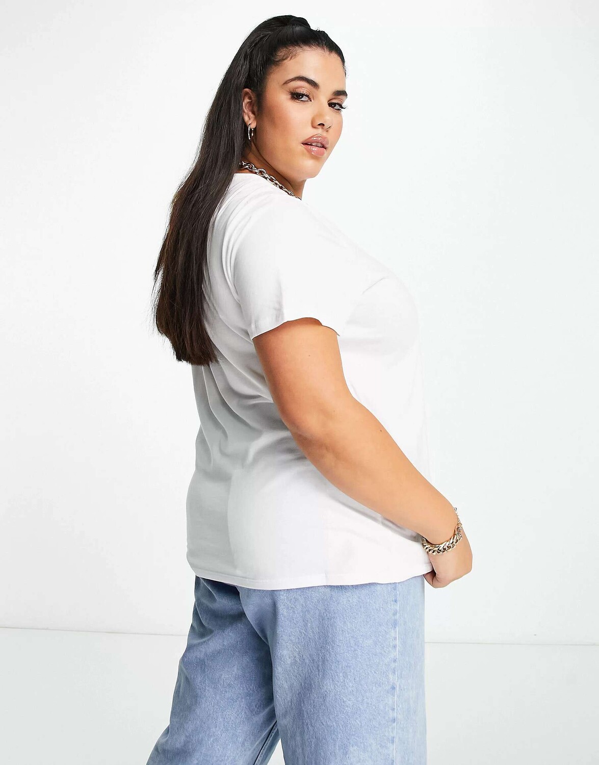 

Белая футболка-бойфренд ASOS DESIGN Curve, Белый