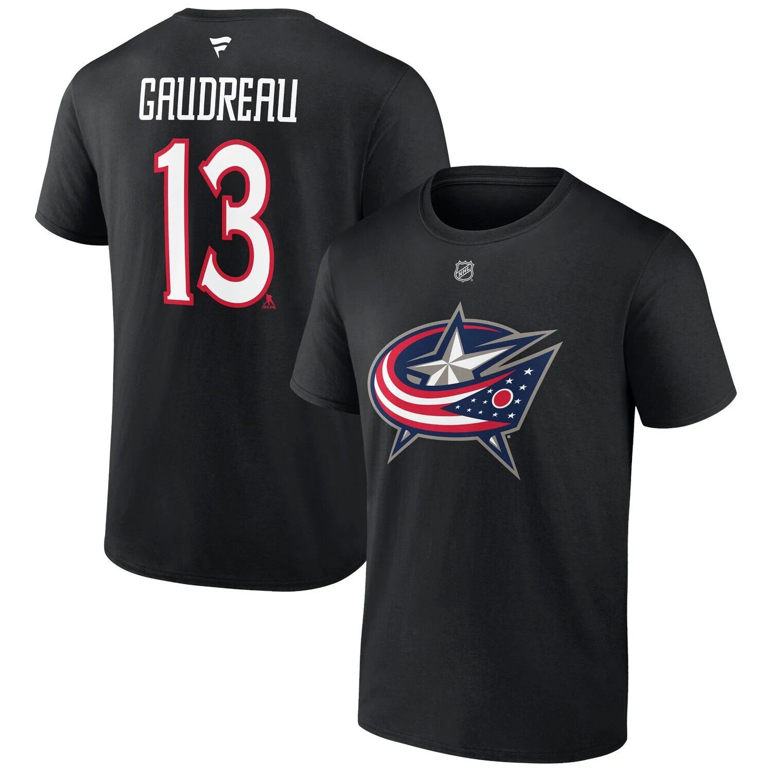 

Мужская фирменная футболка Johnny Gaudreau Black Columbus Blue Jackets Special Edition 2.0 с именем и номером Fanatics