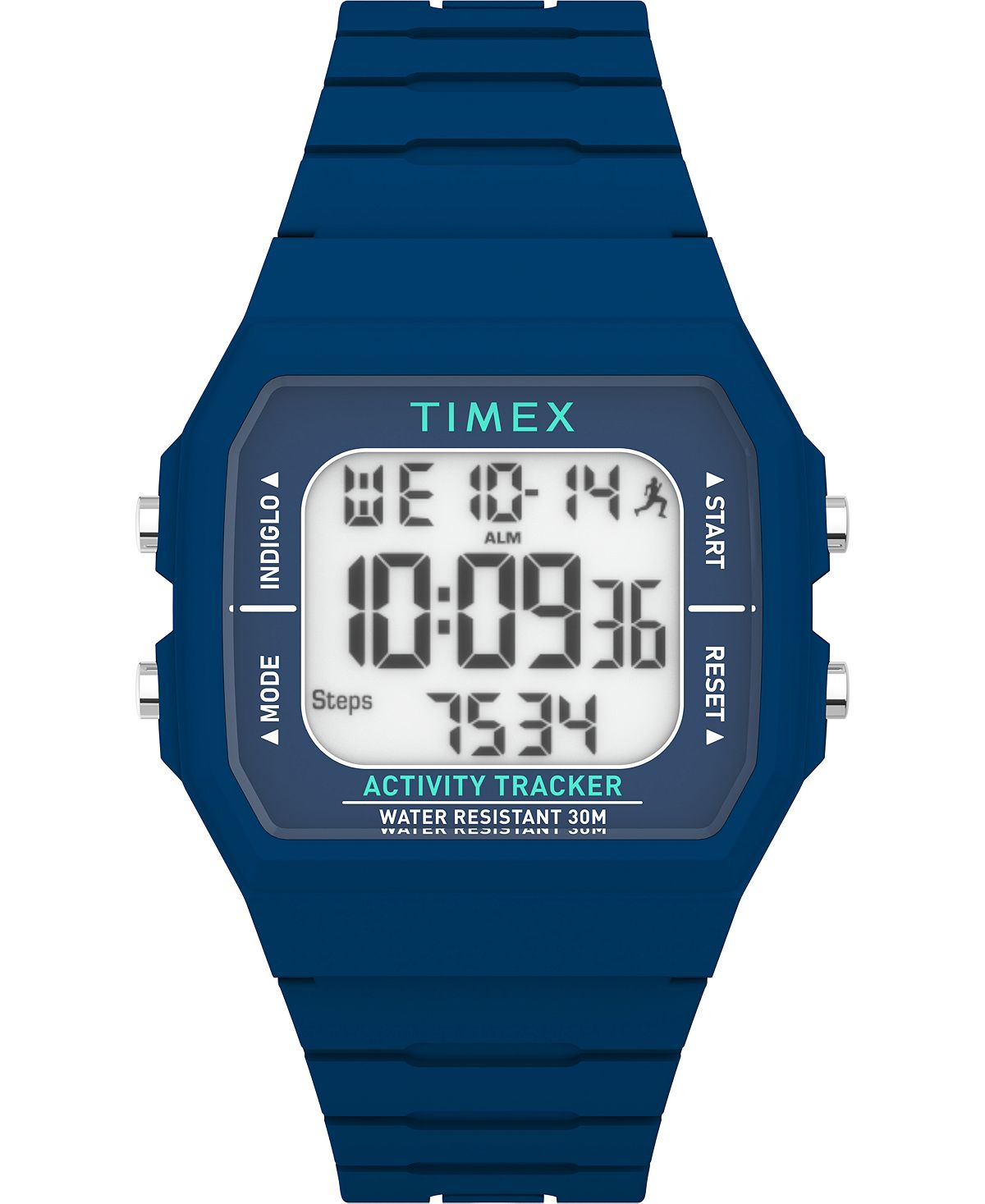 цена Унисекс цифровые часы Ironman Classic силиконовые синие 40 мм Timex, синий