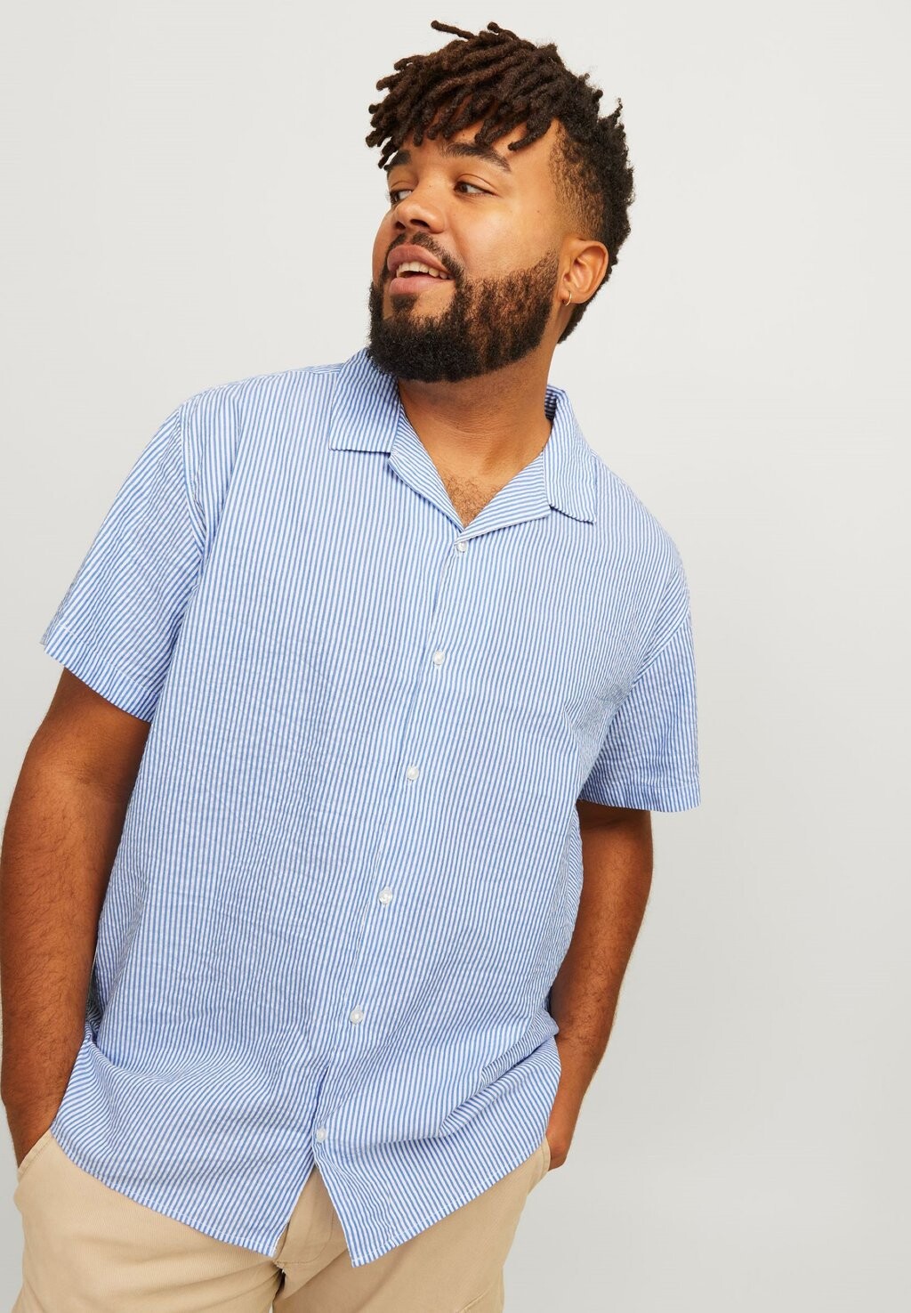 

Рубашка Aydan Seersucker Resort Jack & Jones, синяя