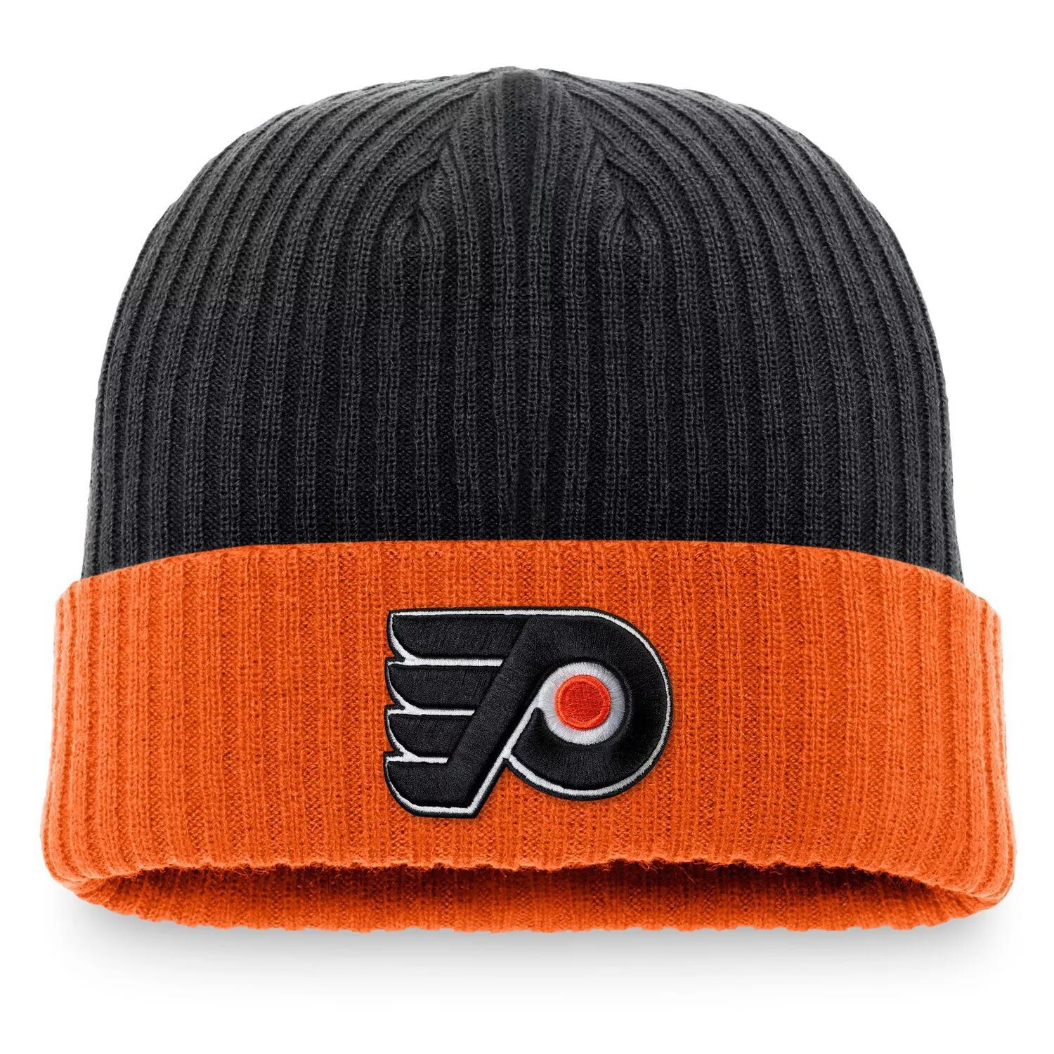 

Мужская черная вязаная шапка с логотипом Fanatics Philadelphia Flyers Core Primary и манжетами