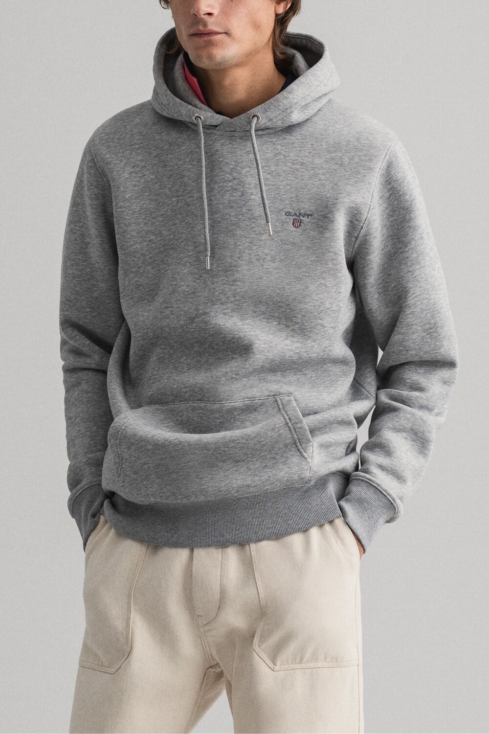 

Оригинальное худи с логотипом GANT, серый