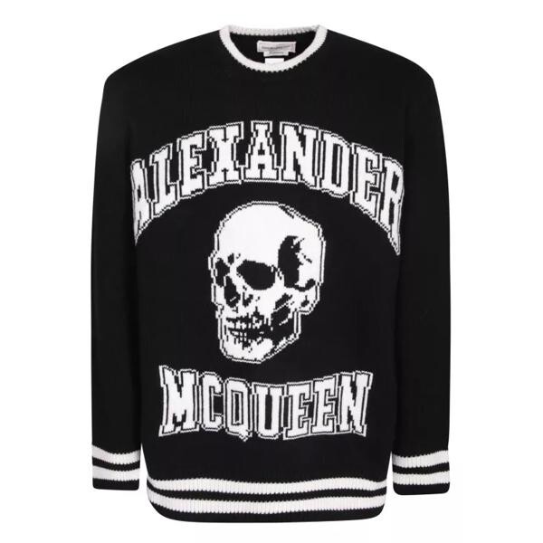 

Пулловер wool pullover with skull print Alexander Mcqueen, черный