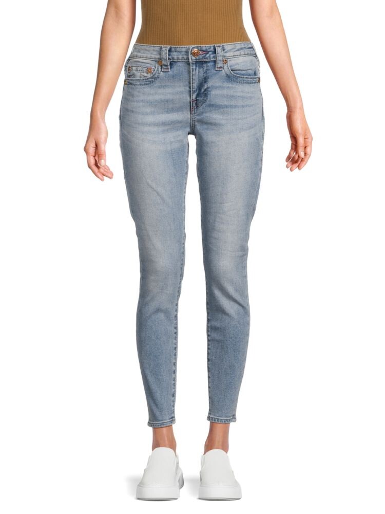 

Джинсы скинни Jennie Big T со средней посадкой True Religion, цвет Light Denim