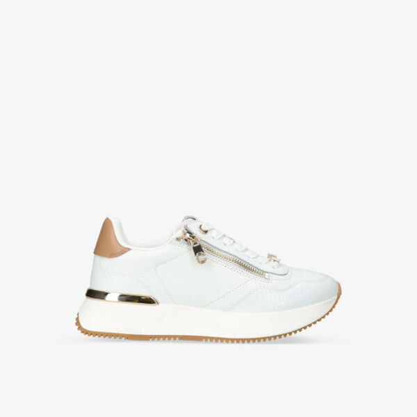 

Кожаные низкие кеды с расклешенными молниями Carvela, белый