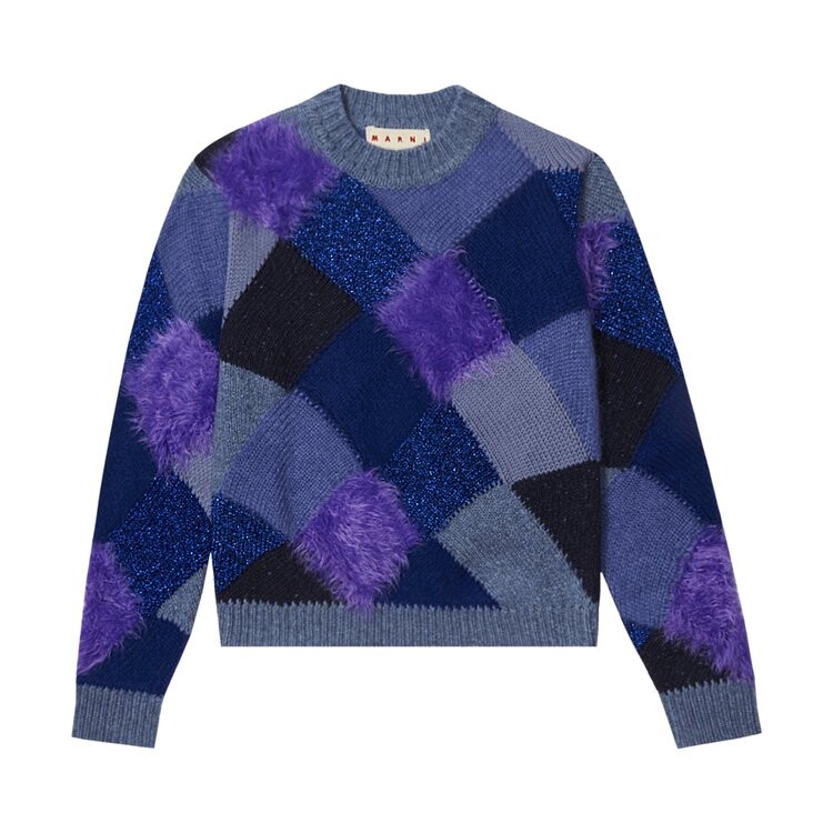 

Джемпер Marni Rhombus Jumper With Rhombus Intarsia, синий