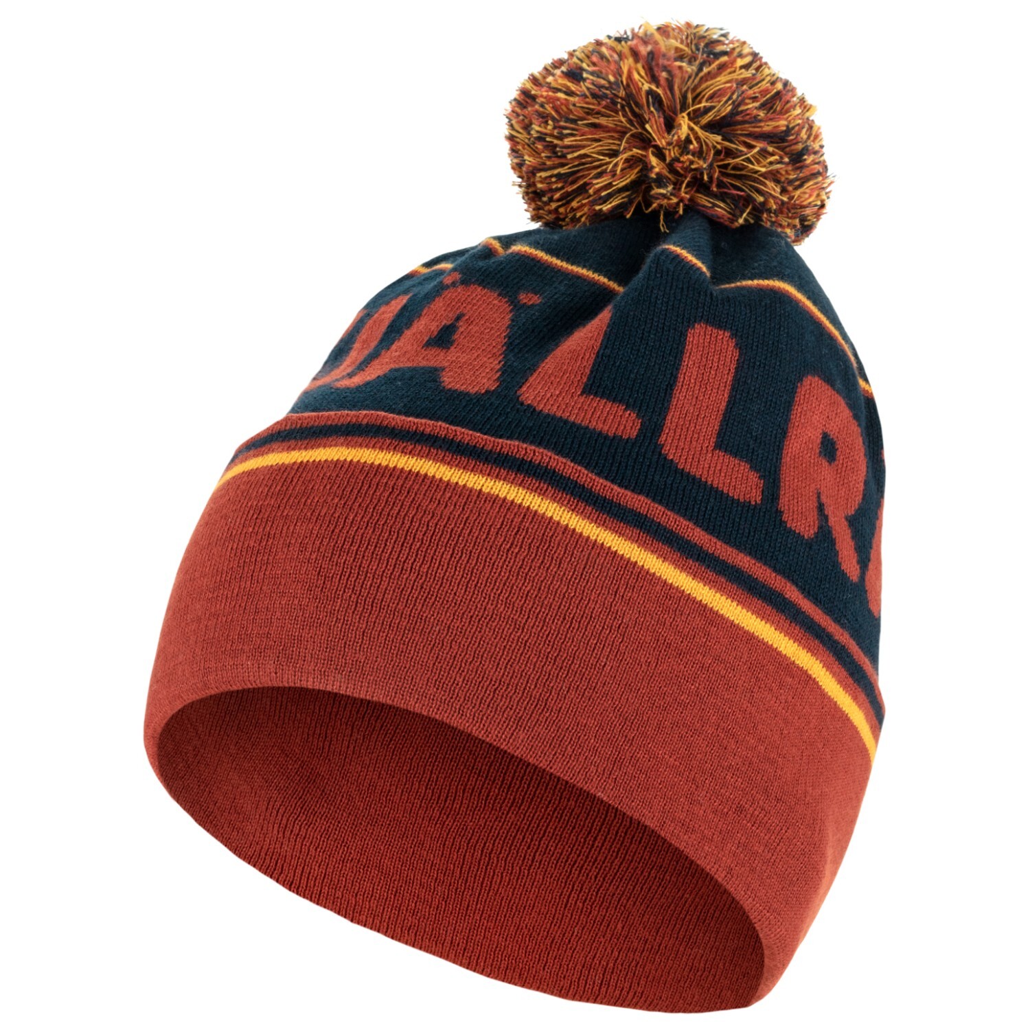 

Шапка Fjällräven Pom Hat, цвет Autumn Leaf/Dark Navy