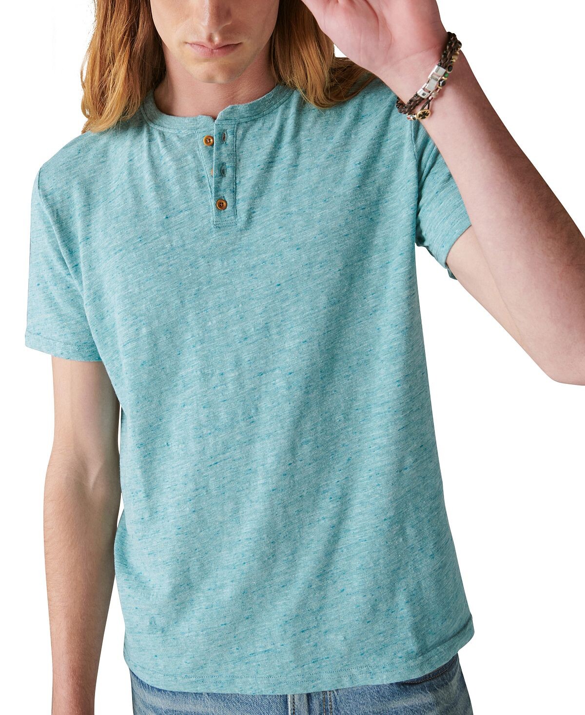 

Мужская льняная футболка Henley с короткими рукавами Lucky Brand