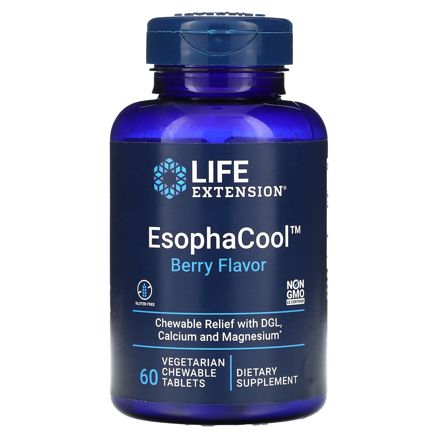 

EsophaCool, с ягодным вкусом, 60 вегетарианских жевательных таблеток, Life Extension