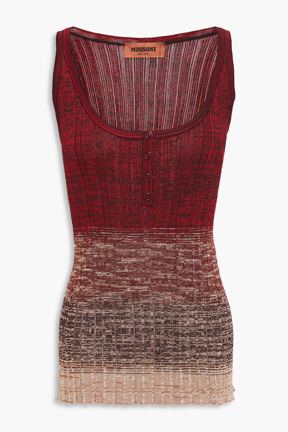 

Майка в рубчик, окрашенная в цвет космоса. Missoni, красный