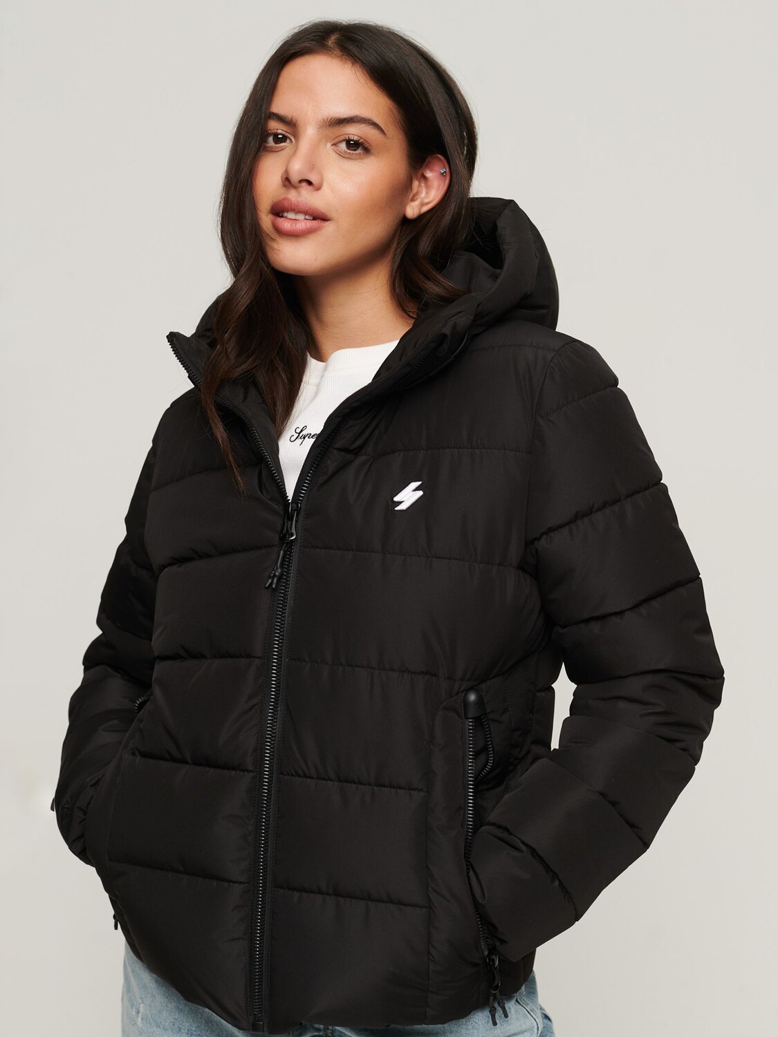 

Спортивная куртка-пуховик с капюшоном Spirit Superdry, черный