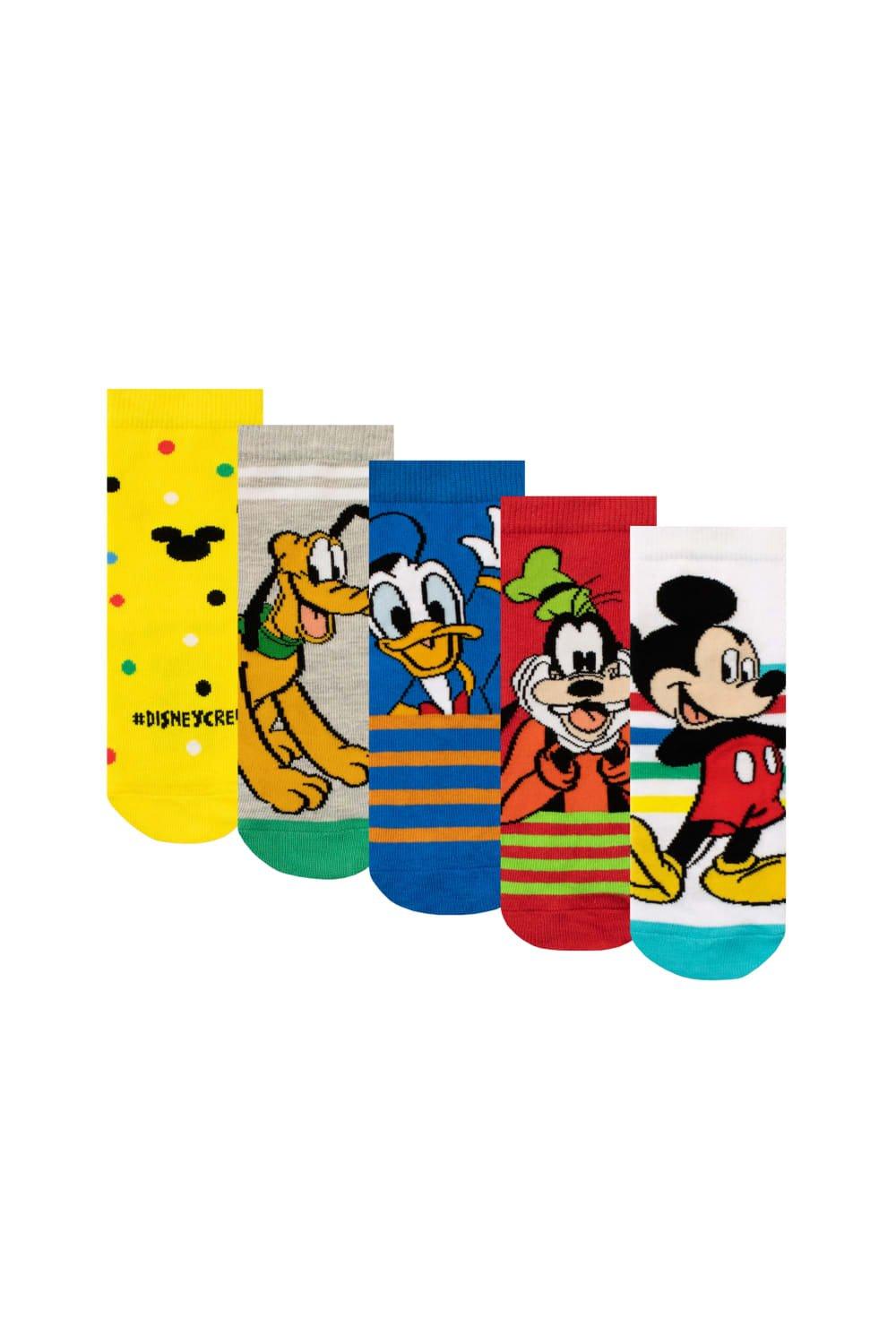 Носки «Микки Маус, Плутон, Дональд Дак и Гуфи», 5 шт. Disney, красный фотографии