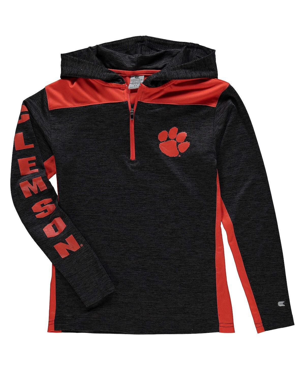 

Черная толстовка с застежкой-молнией на четверть для Big Boys Clemson Tigers Quick Kick Colosseum