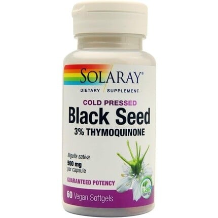 

Black Seed 60 веганские мягкие желатиновые капсулы, Solaray