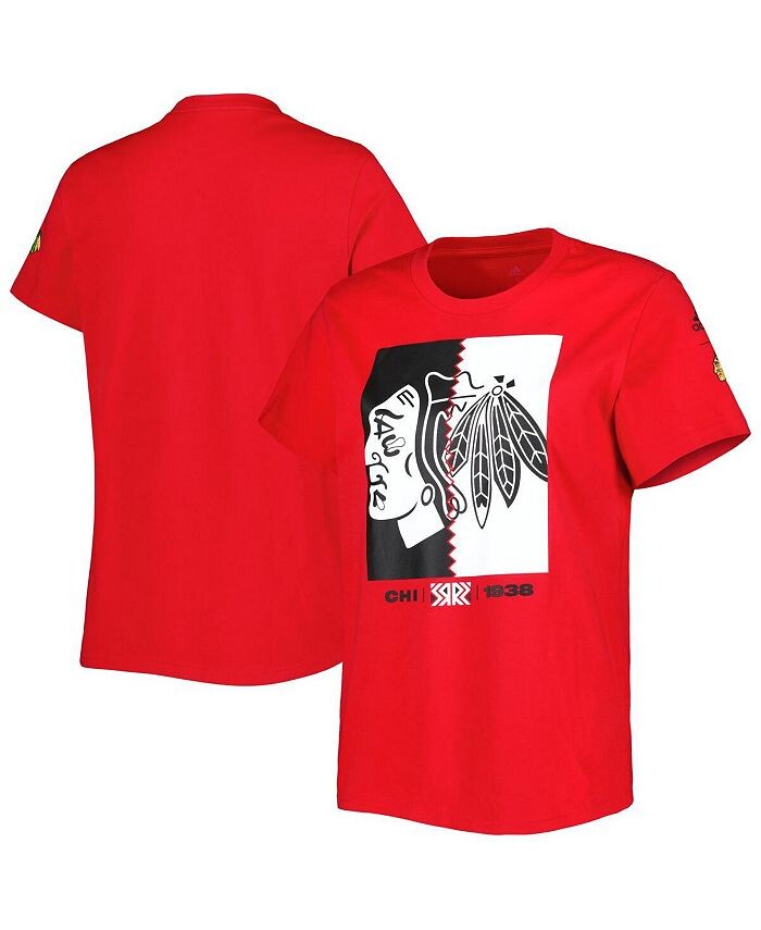 

Мужская красная футболка Chicago Blackhawks Reverse Retro Fresh adidas, красный